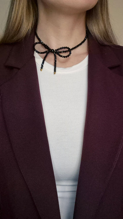 Collana fiocco crystal nera