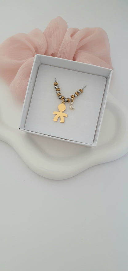 Collana Bebè bimbo con inziale