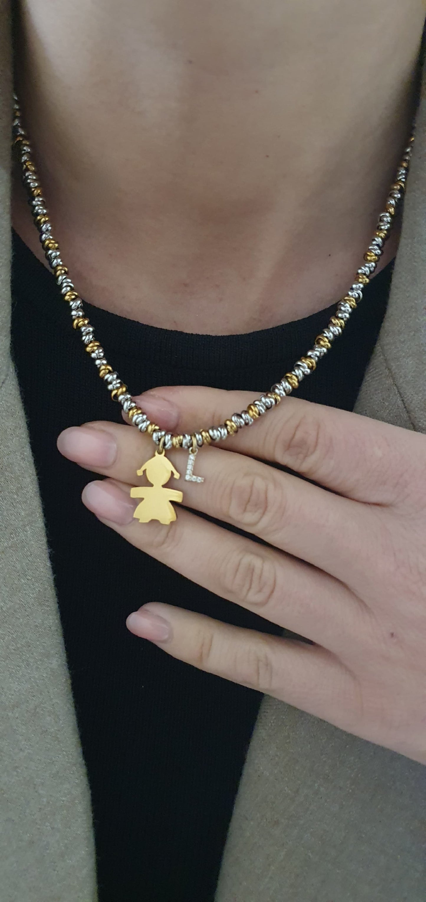 Collana Bebè bimbo con inziale