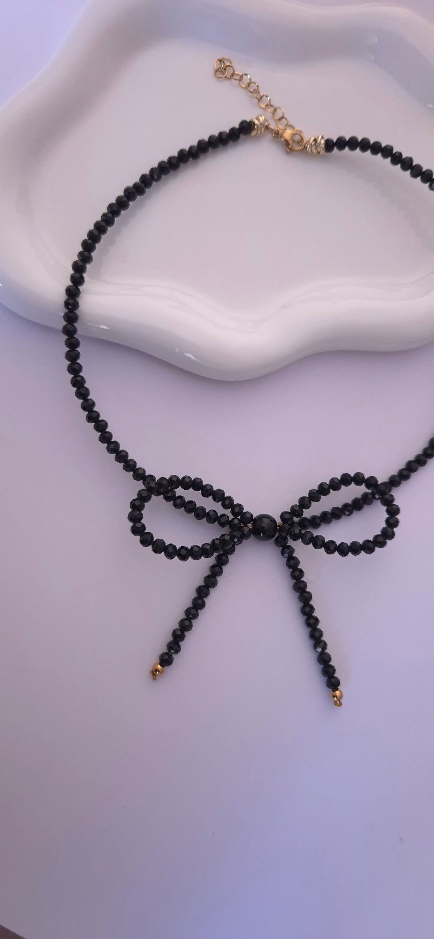 Collana fiocco crystal nera