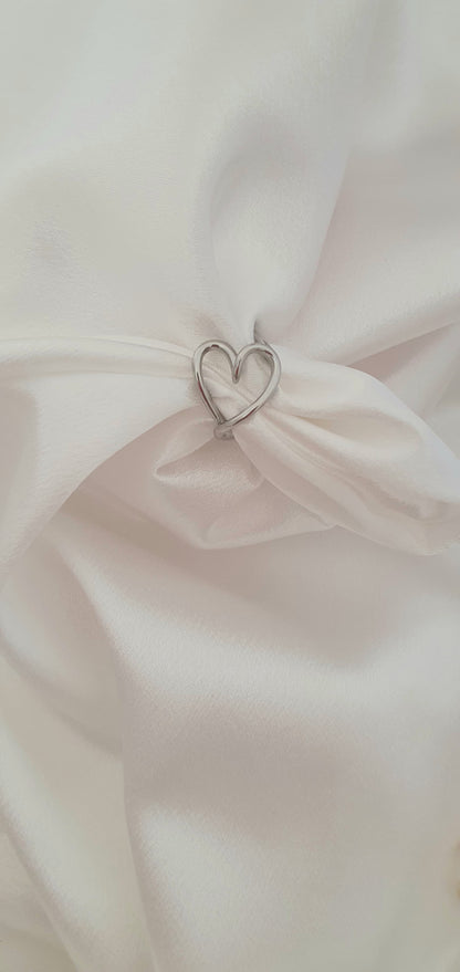 Anello Cuore Sagoma argentato