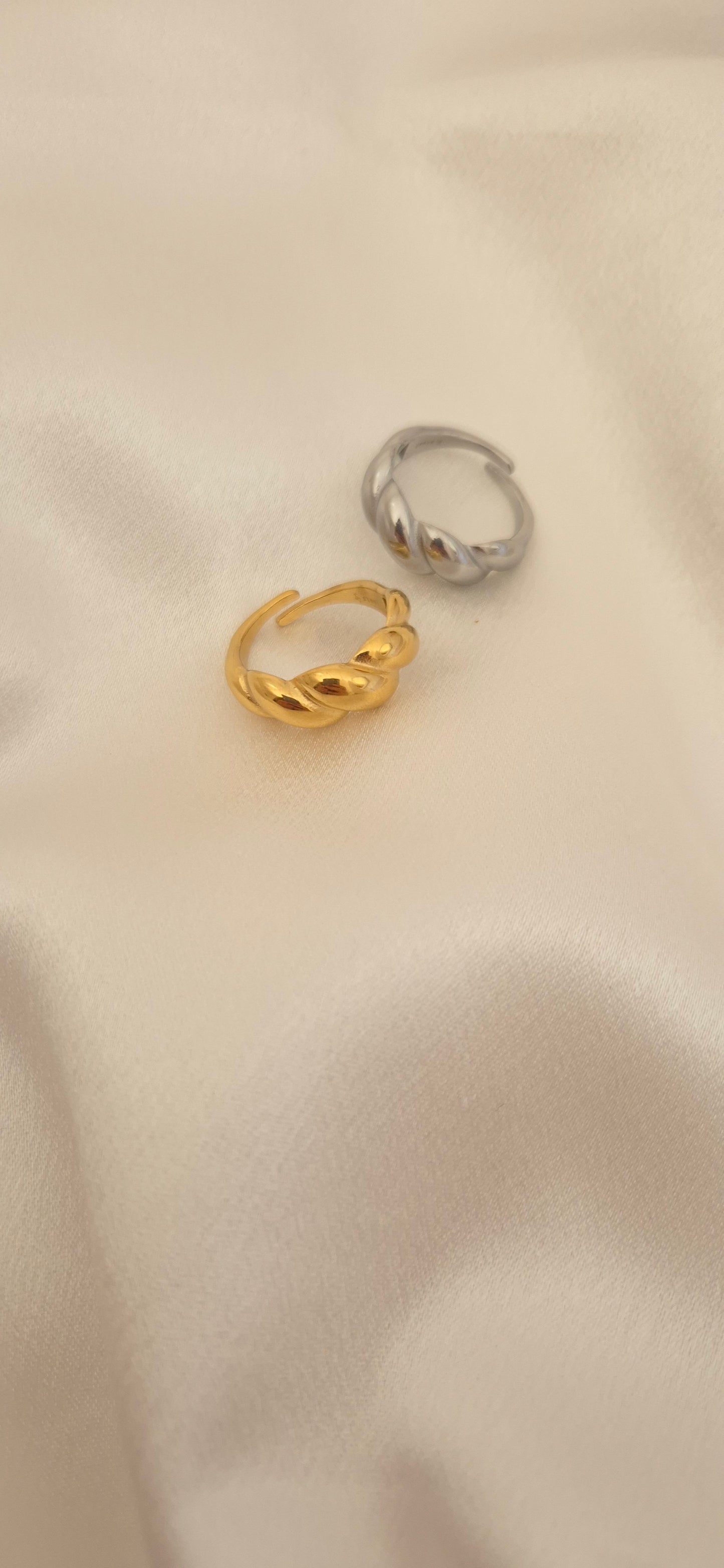 Anello Croissant argentato