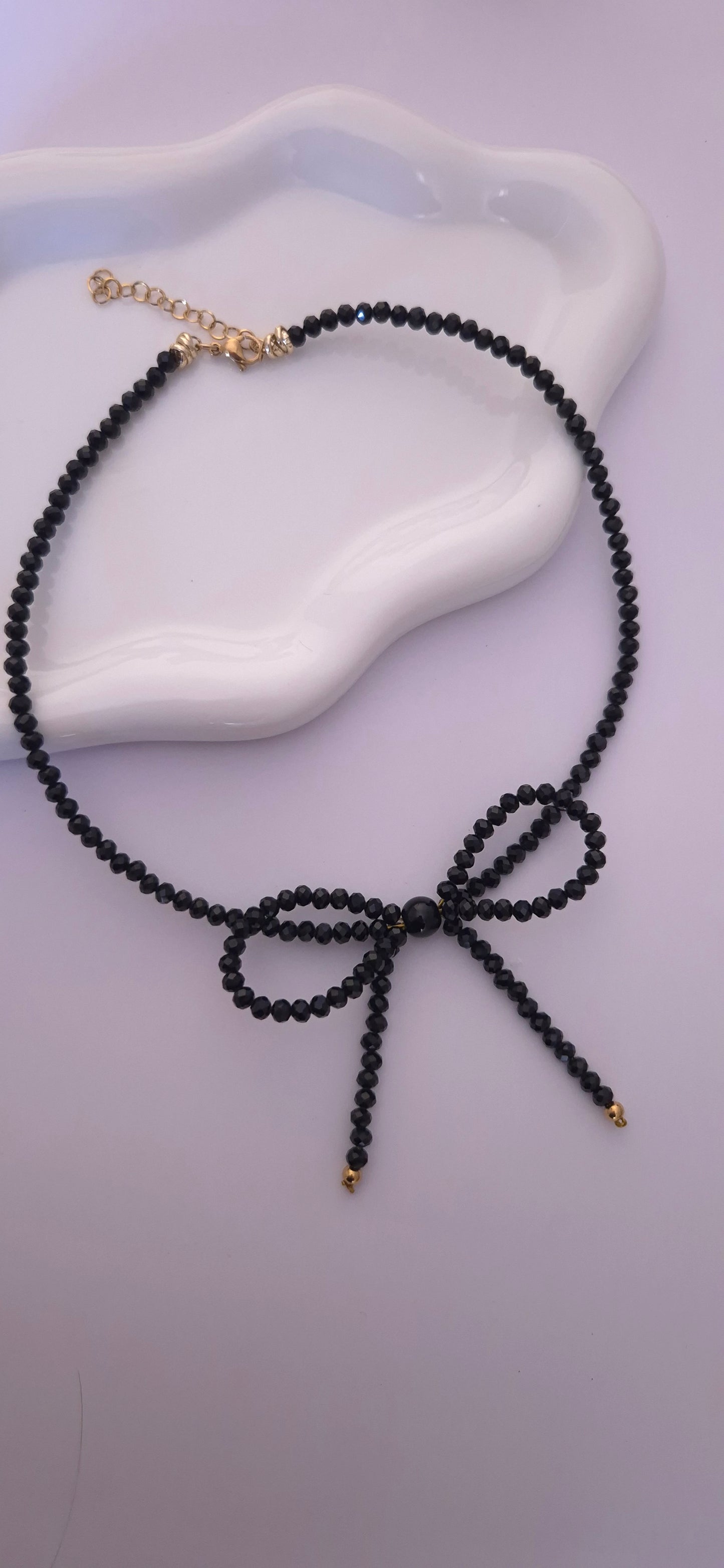 Collana fiocco crystal nera