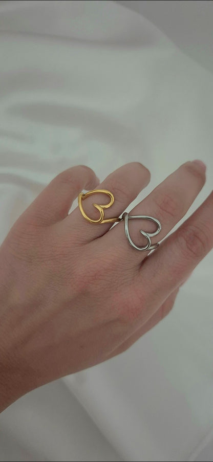 Anello Cuore Sagoma argentato