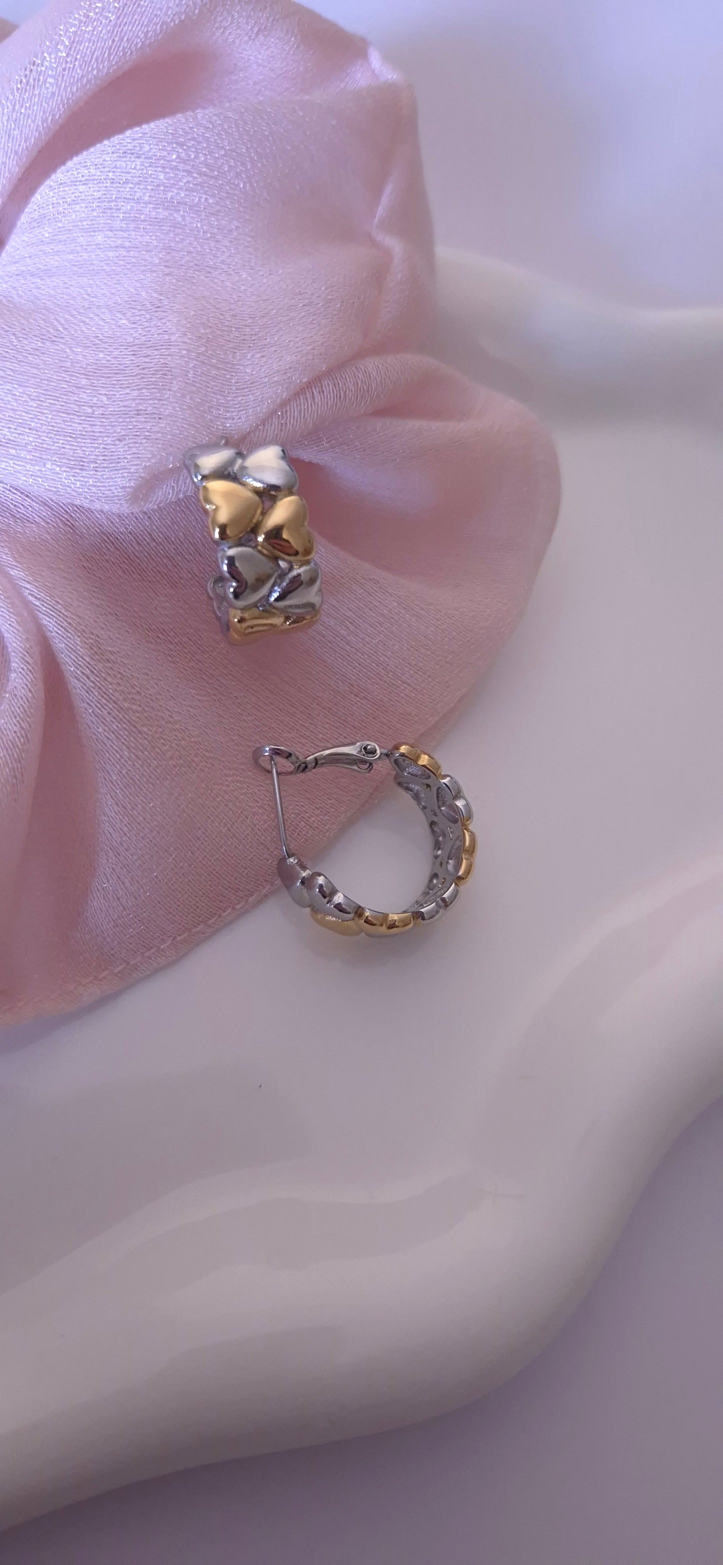 Orecchini Cuori bicolor