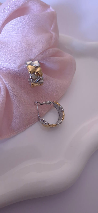 Orecchini Cuori bicolor