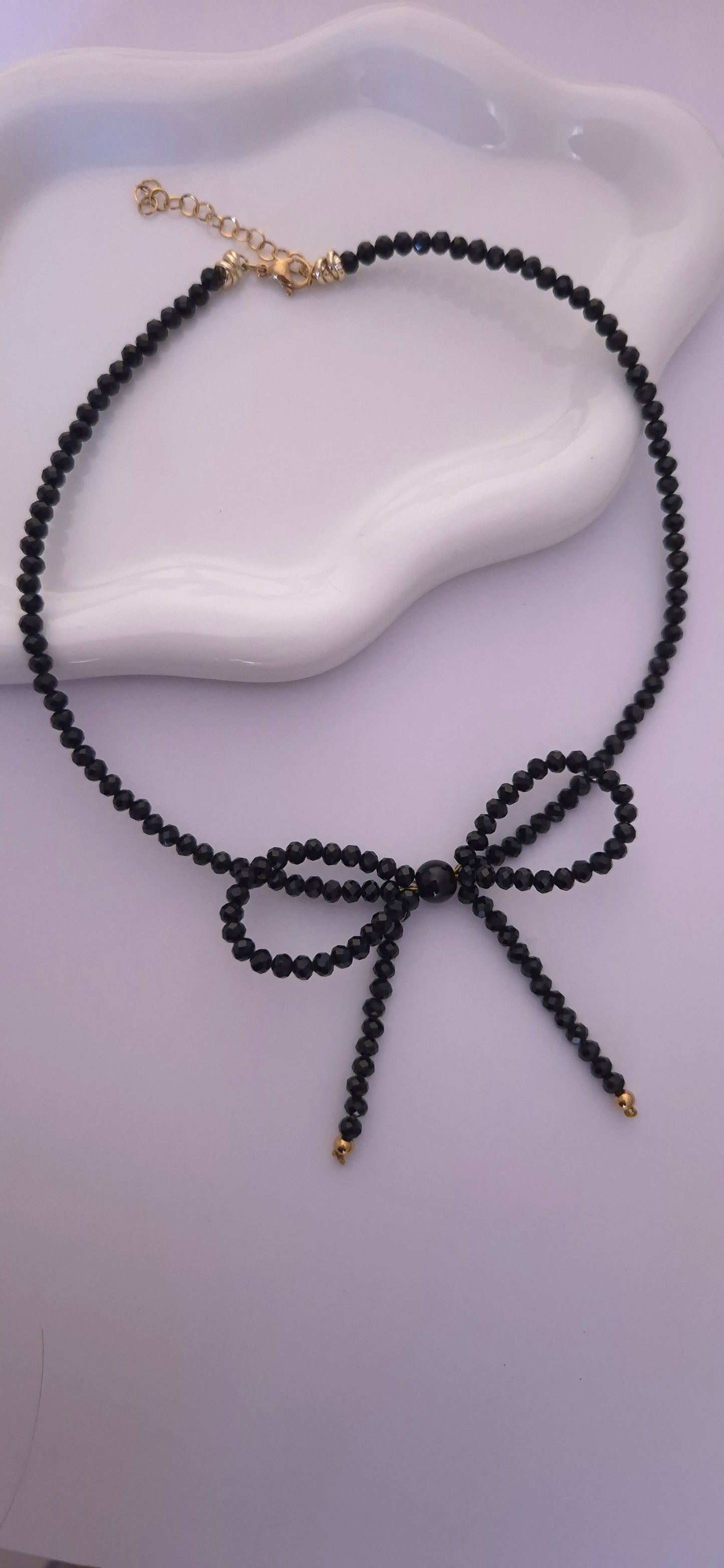 Collana fiocco crystal nera