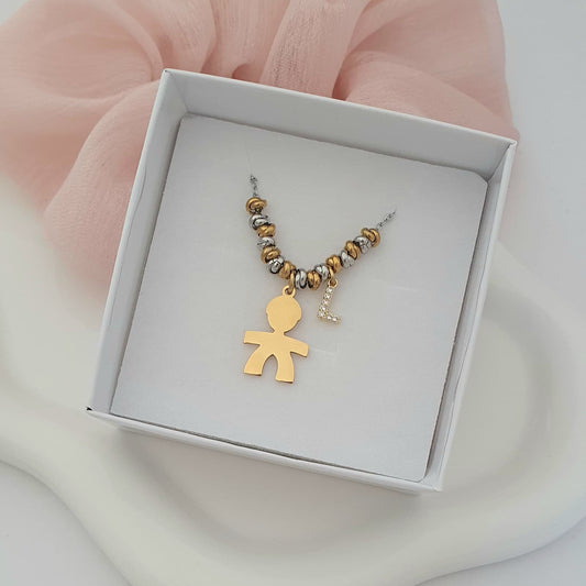 Collana Bebè bimbo con inziale