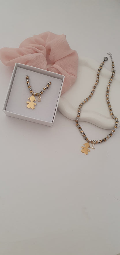 Collana Bebè bimbo con inziale