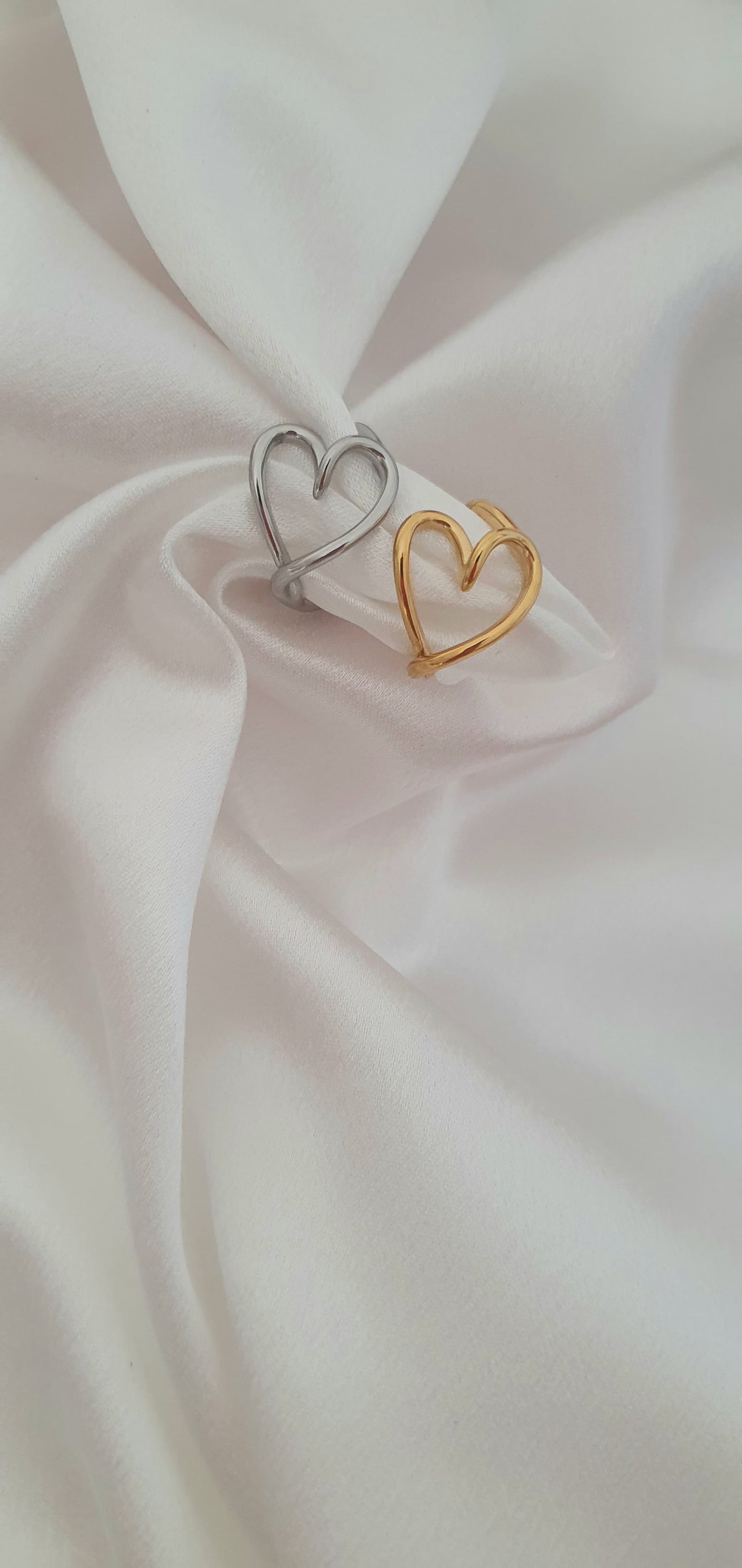 Anello Cuore Sagoma argentato