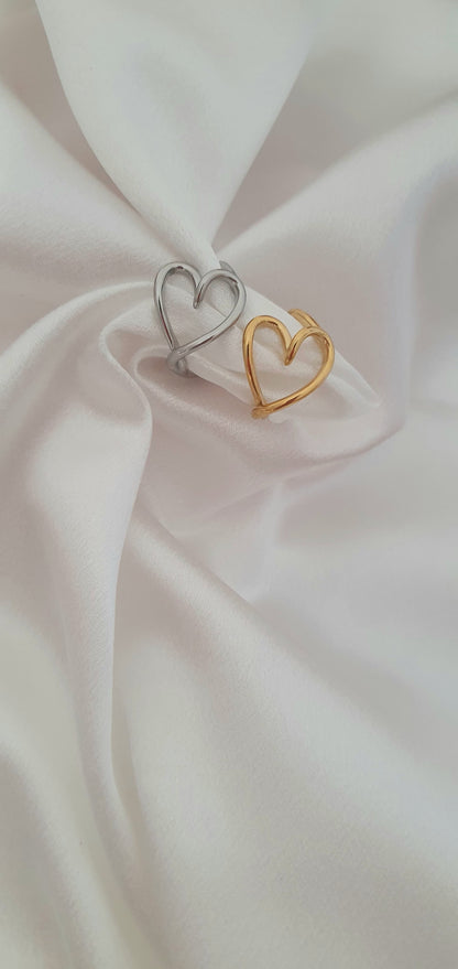 Anello Cuore Sagoma argentato