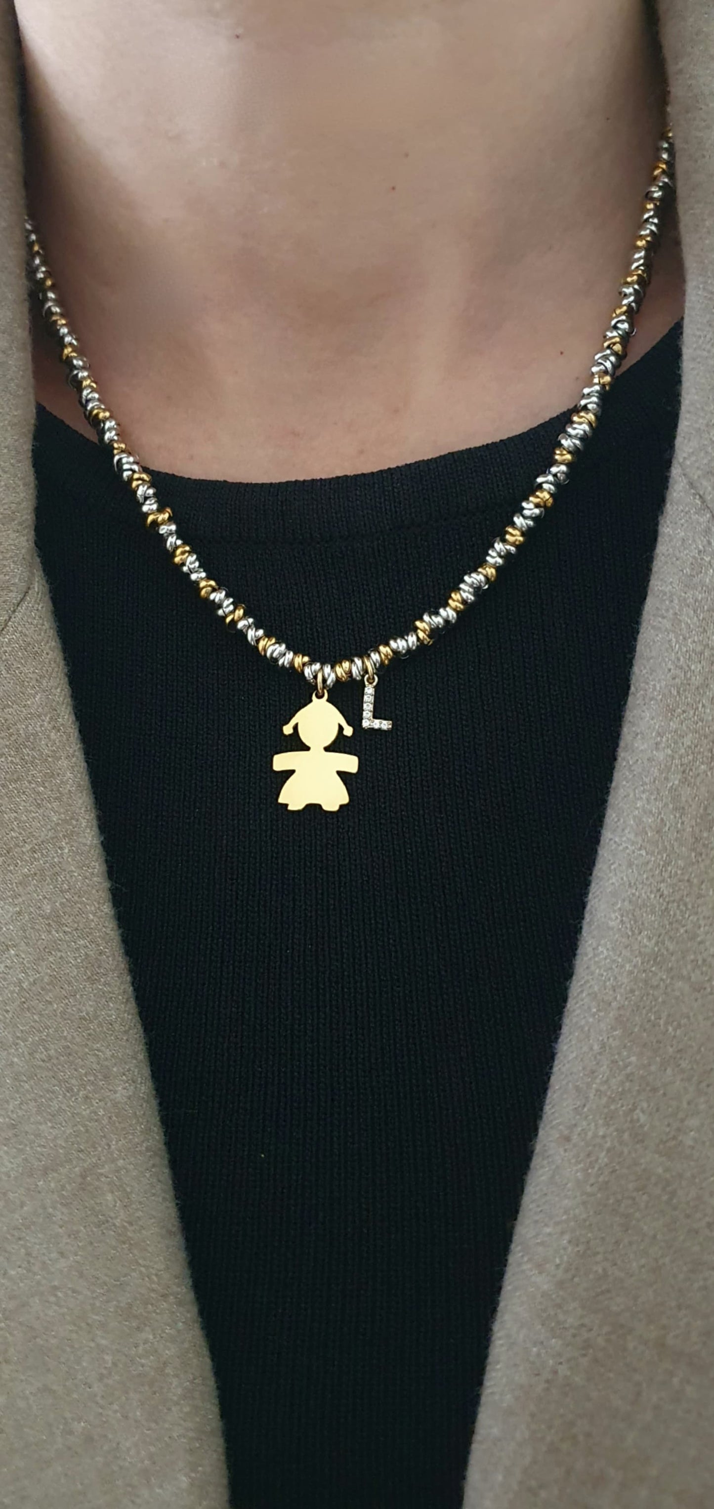 Collana Bebè bimbo con inziale