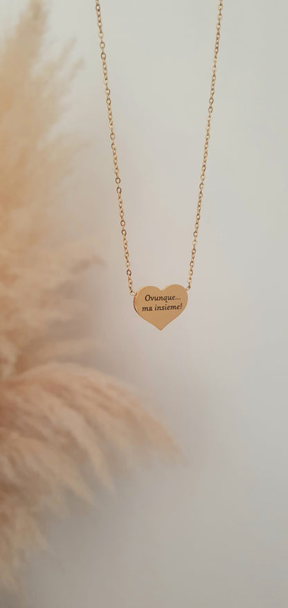 Collana mini Cuore oro con incisione