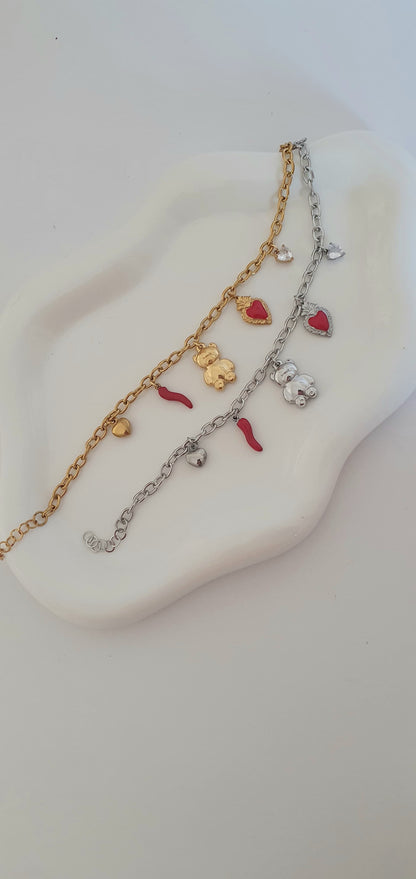 Bracciale con charms Fortuna dorato