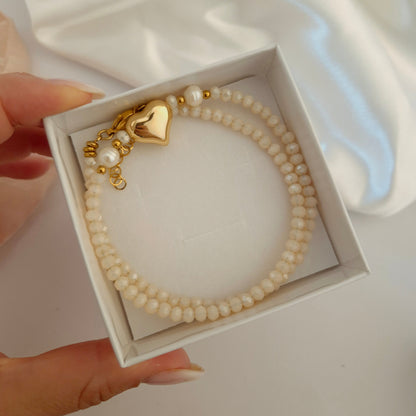 Collana Cuore bombato avorio