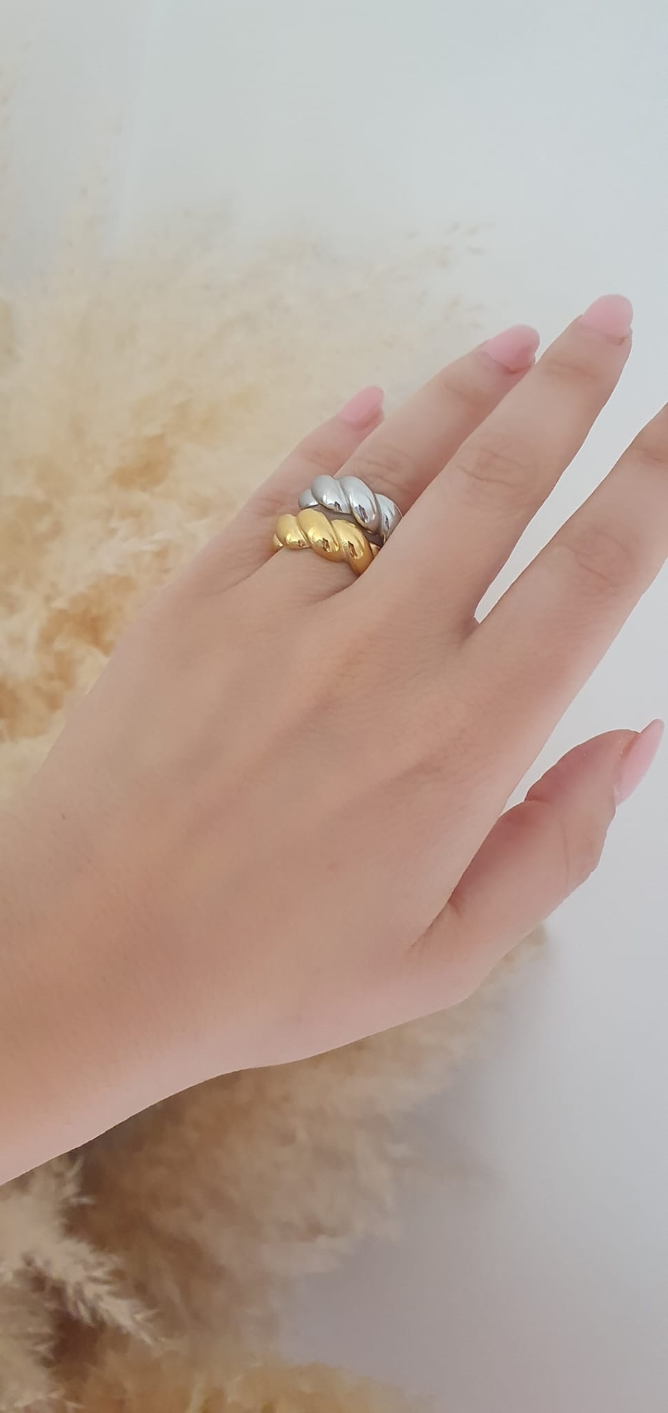 Anello Croissant argentato