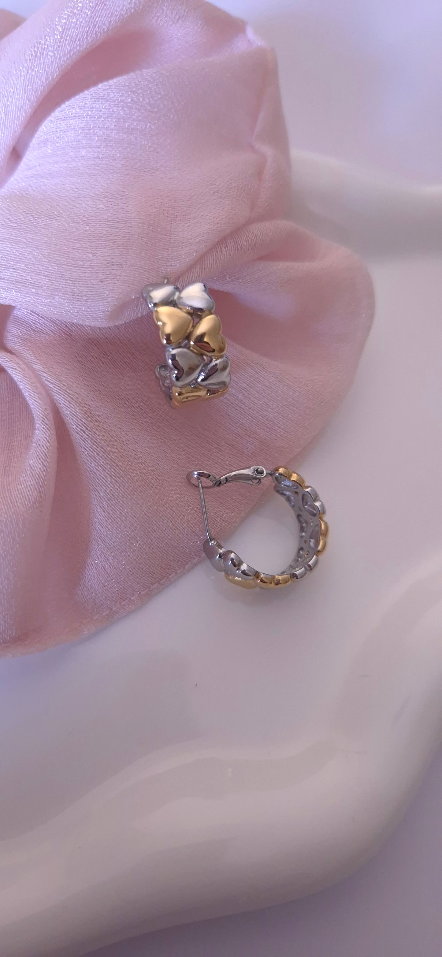 Orecchini Cuori bicolor