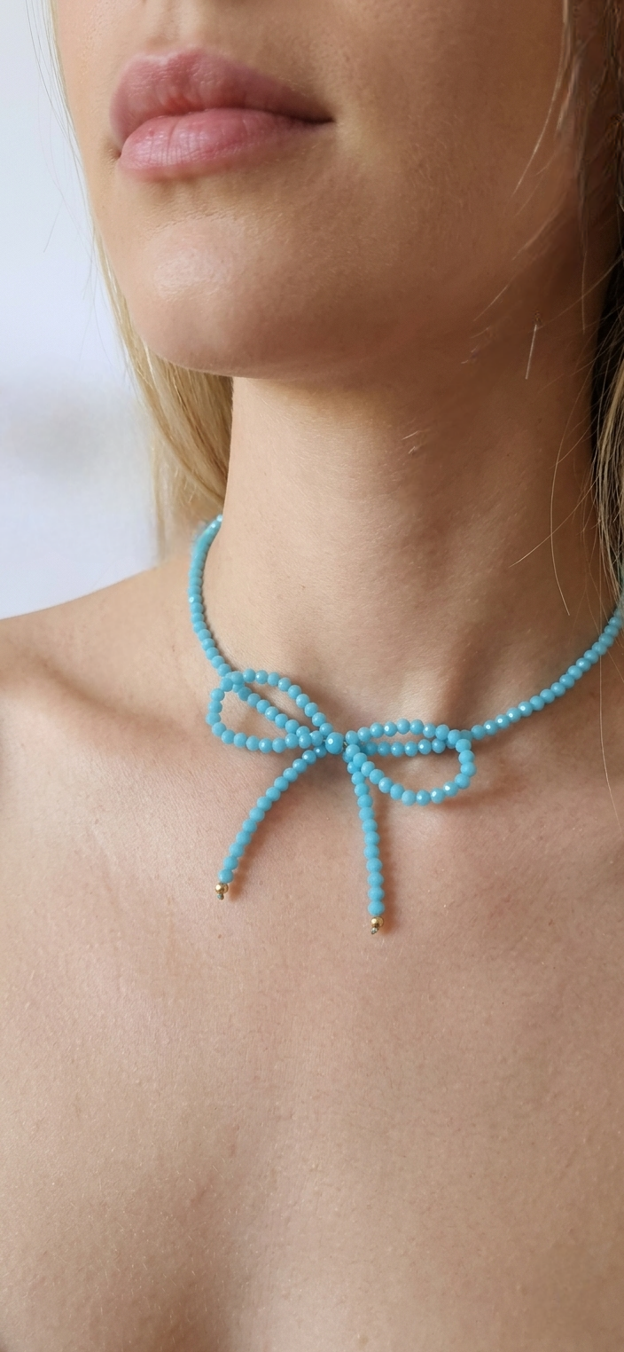 Collana fiocco turchese