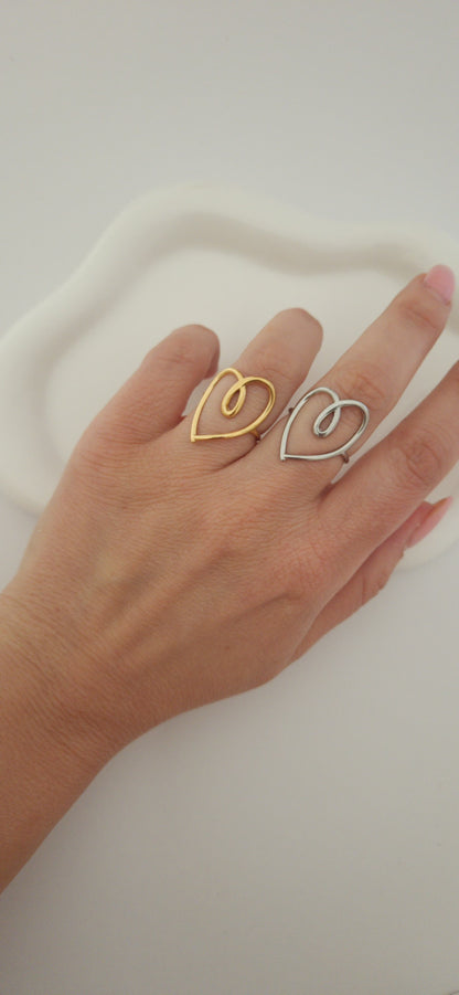Anello Cuore Ghirigoro dorato