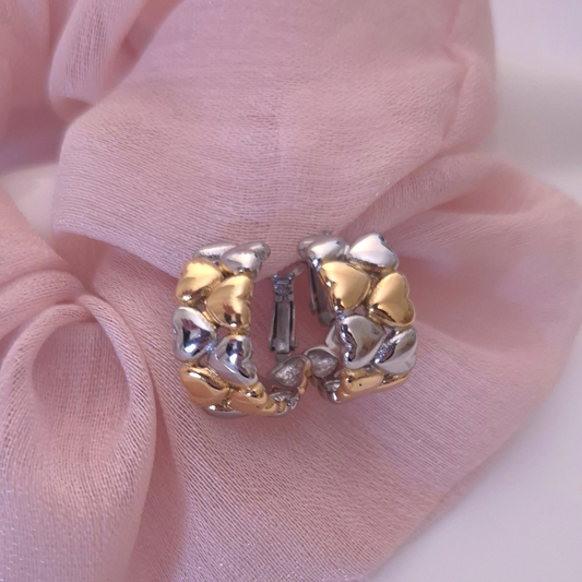 Orecchini Cuori bicolor