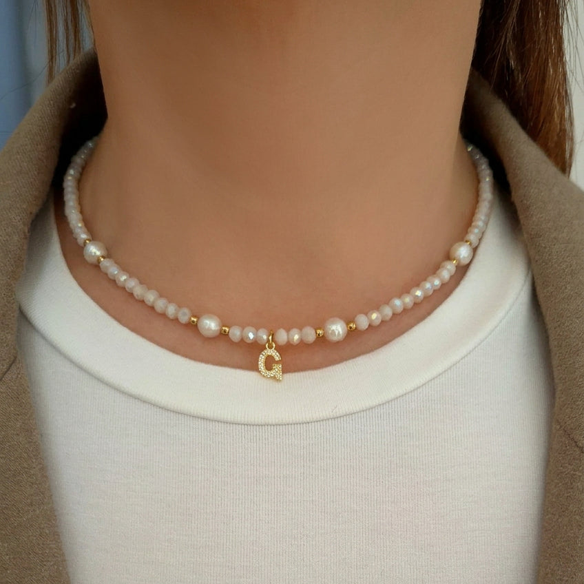 Collana Ivory con iniziale