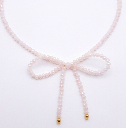 Collana fiocco rosa