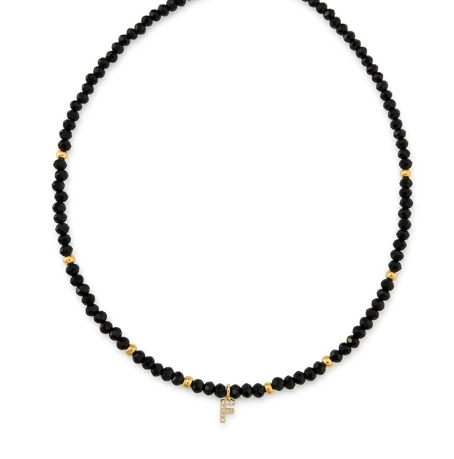 Collana Nera con iniziale