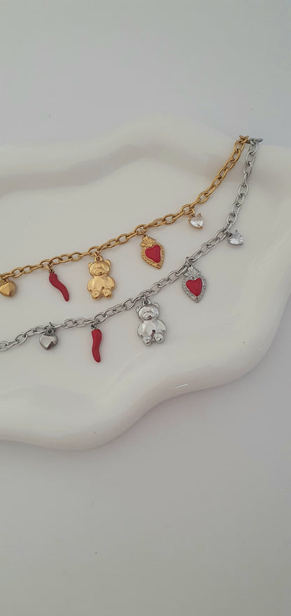 Bracciale con charms Fortuna dorato